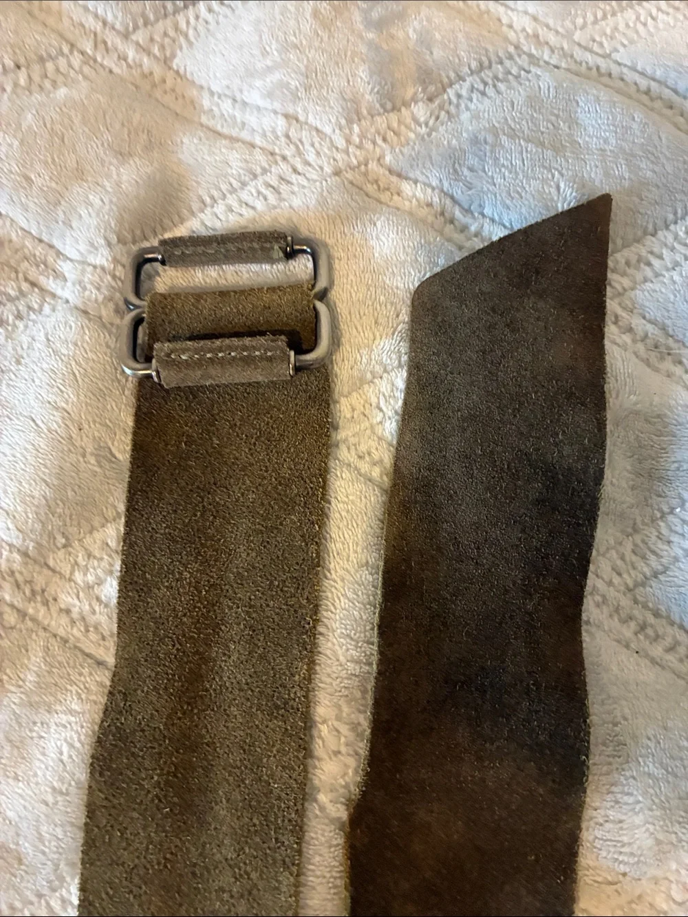 Suede Waist Tie Belt - Brown